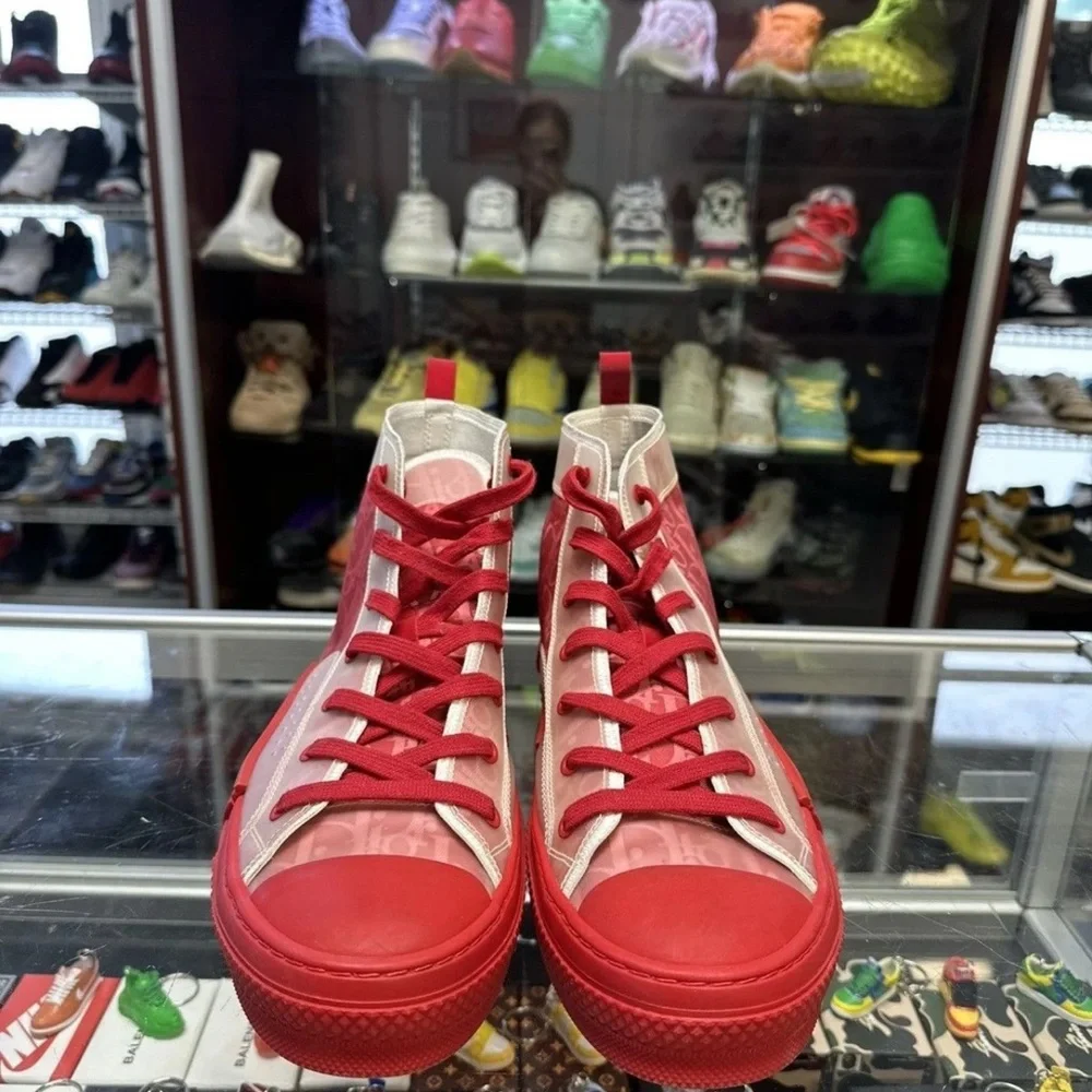 Dior B23 size 12 men’s Red High-Top Sneakers - Picture 3 of 6
